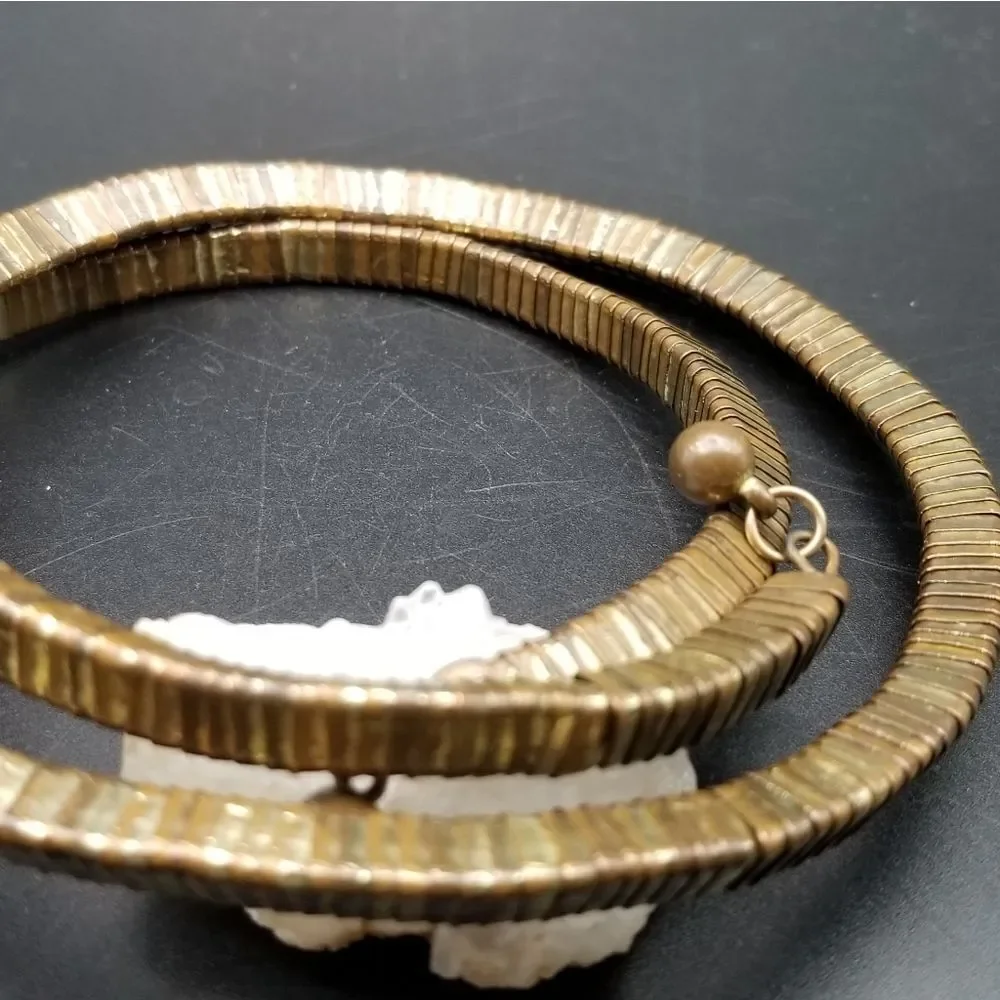 Bamboo twist dark academia snake bracelet wrap B136